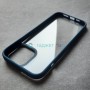 Стеклянный чехол для Apple iPhone 13 Pro Max с силиконовыми гранями iPaky, синий