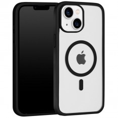 Чехол с MagSafe PC+TPU для iPhone 14, iPaky Bright Series, прозрачный с черным