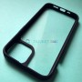 Прозрачный чехол для Apple iPhone 13 с силиконовыми гранями iPaky Mijia, черный
