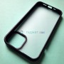 Матовый белый чехол для Apple iPhone 13 с черными силиконовыми гранями iPaky Shadow Sand