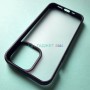 Матовый белый чехол для Apple iPhone 13 Pro с черными силиконовыми гранями iPaky Shadow Sand
