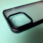 Матовый белый чехол для Apple iPhone 13 Pro с черными силиконовыми гранями iPaky Shadow Sand