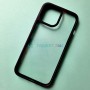 Прозрачный чехол для Apple iPhone 13 Pro Max с силиконовыми гранями iPaky Bright, черный