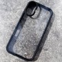 Чехол PC+TPU для iPhone 17, iPaky Bright Series, прозрачный с черным