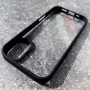 Чехол PC+TPU для iPhone 17, iPaky Bright Series, прозрачный с черным