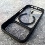 Чехол с MagSafe PC+TPU для iPhone 17 Pro, iPaky Bright Series, прозрачный с черным