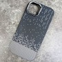 Пластиковый чехол для iPhone 13 / 14, iPefet, принт карбон пиксели черно-серый