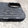 Пластиковый чехол для iPhone 13 / 14, iPefet, принт карбон пиксели черно-серый