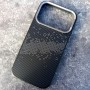 Карбоновый чехол для iPhone 17 Pro, iPefet, пиксели серый