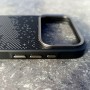 Карбоновый чехол для iPhone 17 Pro, iPefet, пиксели серый