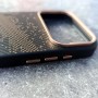 Карбоновый чехол для iPhone 17 Pro, iPefet, пиксели коричневый