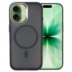 Чехол Magsafe для iPhone 17 Premium Matte Case Metal Frame, черный