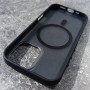 Чехол Magsafe для iPhone 17 Premium Matte Case Metal Frame, черный