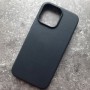 Кожаный чехол с MagSafe для iPhone 14 Pro Max,  Leather Case, черный