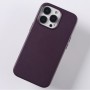 iPhone 14 Pro Max,  Leather Case, MagSafe, фактура-кожа, темно-фиолетовый