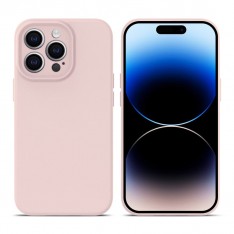 Чехол для Iphone 14 pro, Silicone Case Magsafe с защитой камеры, нежно розовый
