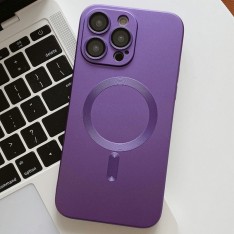 Чехол с MagSafe для iPhone 14 с эффектом металлик, фиолетовый
