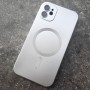 Чехол с MagSafe для iPhone 11 с эффектом металлик, серебро