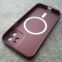 Чехол с MagSafe для iPhone 12 с эффектом металлик, бордо