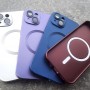Чехол с MagSafe для iPhone 14 с эффектом металлик, серебро