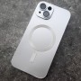 Чехол с MagSafe для iPhone 14 с эффектом металлик, серебро