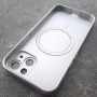 Чехол с MagSafe для iPhone 14 с эффектом металлик, серебро