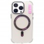 Для iPhone 16 Pro Max чехол Mikalen с MagSafe штрихкод фиолетовый