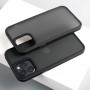 Матовый тонированный чехол для Apple iPhone 12 / 12 Pro с силиконовыми гранями Q-Series, черный