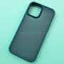 Матовый тонированный чехол для Apple iPhone 12 Pro Max с силиконовыми гранями Q-Series, синий