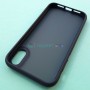 Матовый тонированный чехол для Apple iPhone XR с силиконовыми гранями Q-Series, черный