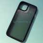 Тонированный чехол для Apple iPhone 13 с силиконовыми гранями Q-Series Carboon, черный