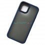 Матовый тонированный чехол для Apple iPhone 11 Pro с силиконовыми гранями Q-Series, синий