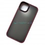 Матовый тонированный чехол для Apple iPhone 13 с силиконовыми гранями Q-Series, бордовый
