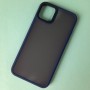 Матовый тонированный чехол для Apple iPhone 11 Pro Max с силиконовыми гранями Q-Series, синий Матовый тонированный чехол для Apple iPhone 11 Pro Max с силиконовыми гранями Q-Series, синий