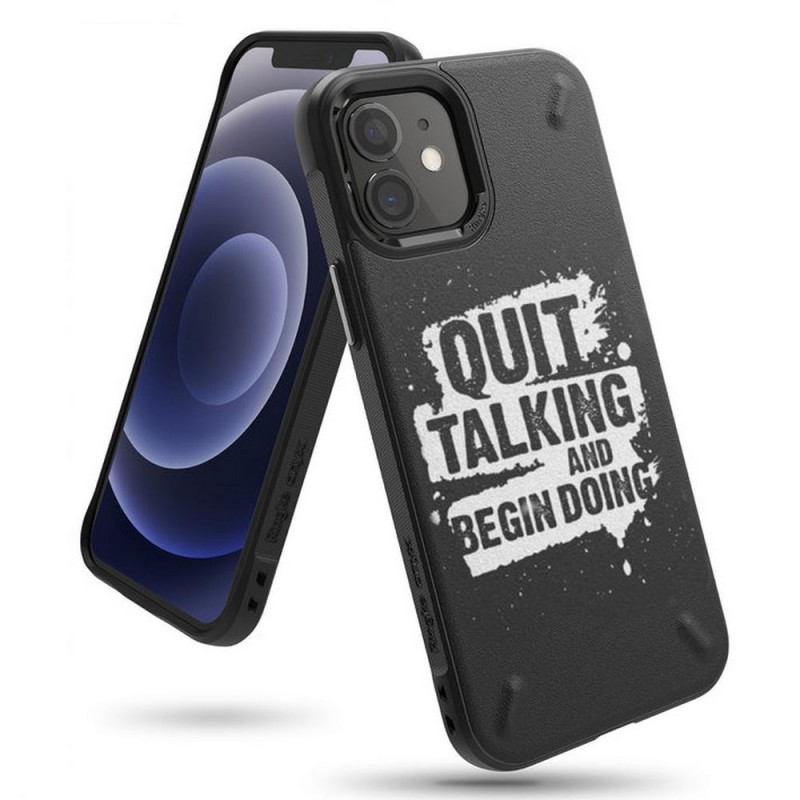 Гелевый чехол со стильным принтом для iPhone 12 Mini, Ringke Onyx Designe Quit Talking Гелевый чехол со стильным принтом для iPhone 12 Mini, Ringke Onyx Designe Quit Talking