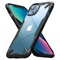 Матово-прозрачный чехол для iPhone 13 Mini, Ringke Fusion X Black, с черными силиконовыми гранями