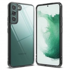 Прозрачный чехол для Samsung S22, Ringke Fusion Smoke Black, с тонированными силиконовыми гранями