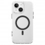 Чехол для iPhone 15, Rock RPC3248, прозрачный с черным MagSafe
