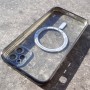 Чехол для iPhone 11, MagSafe, J-Case, прозрачный с черным