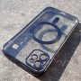 Чехол для iPhone 11, MagSafe, J-Case, прозрачный с черным