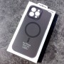 Чехол для iPhone 15 Pro max, силиконовый серый, защита камеры, Magsafe