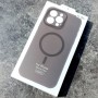 Чехол для iPhone 15 Pro, силиконовый серый, защита камеры, Magsafe
