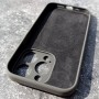 Чехол для iPhone 15 Pro, силиконовый серый, защита камеры, Magsafe