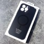 Чехол для iPhone 16 Pro max, силиконовый черный, защита камеры, Magsafe