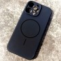 Чехол для iPhone 16 Pro max, силиконовый черный, защита камеры, Magsafe