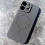 Чехол для iPhone 16 Pro max, силиконовый серый, защита камеры, Magsafe