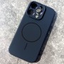 Чехол для iPhone 16 Pro, силиконовый черный, защита камеры, Magsafe