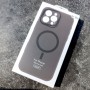 Чехол для iPhone 16 Pro, силиконовый серый, защита камеры, Magsafe