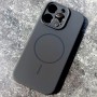 Чехол для iPhone 16 Pro, силиконовый серый, защита камеры, Magsafe