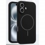 Чехол для iPhone 16, силиконовый черный, защита камеры, Magsafe